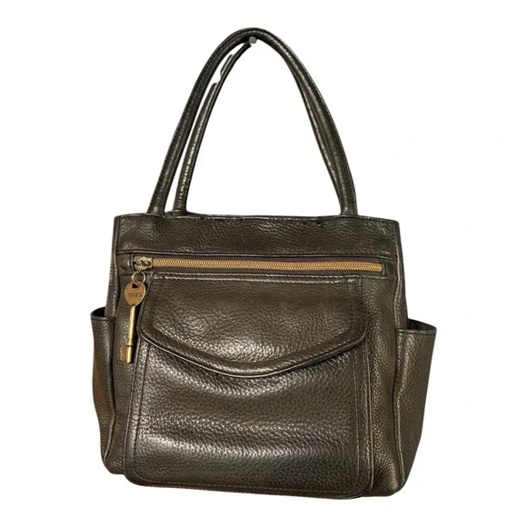 Fossil Black Leather Arm Bag with Front Zip & Flap Pocket - Picture 8 of 8